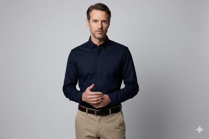 CAMISA MANGA LARGA HUGO BOSS AZUL OSCURO