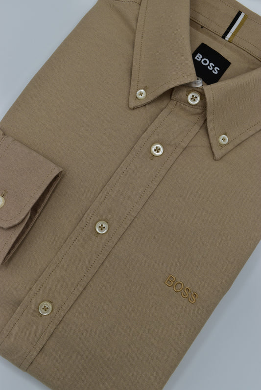 CAMISA MANGA LARGA HUGO BOSS CAFE CLARO