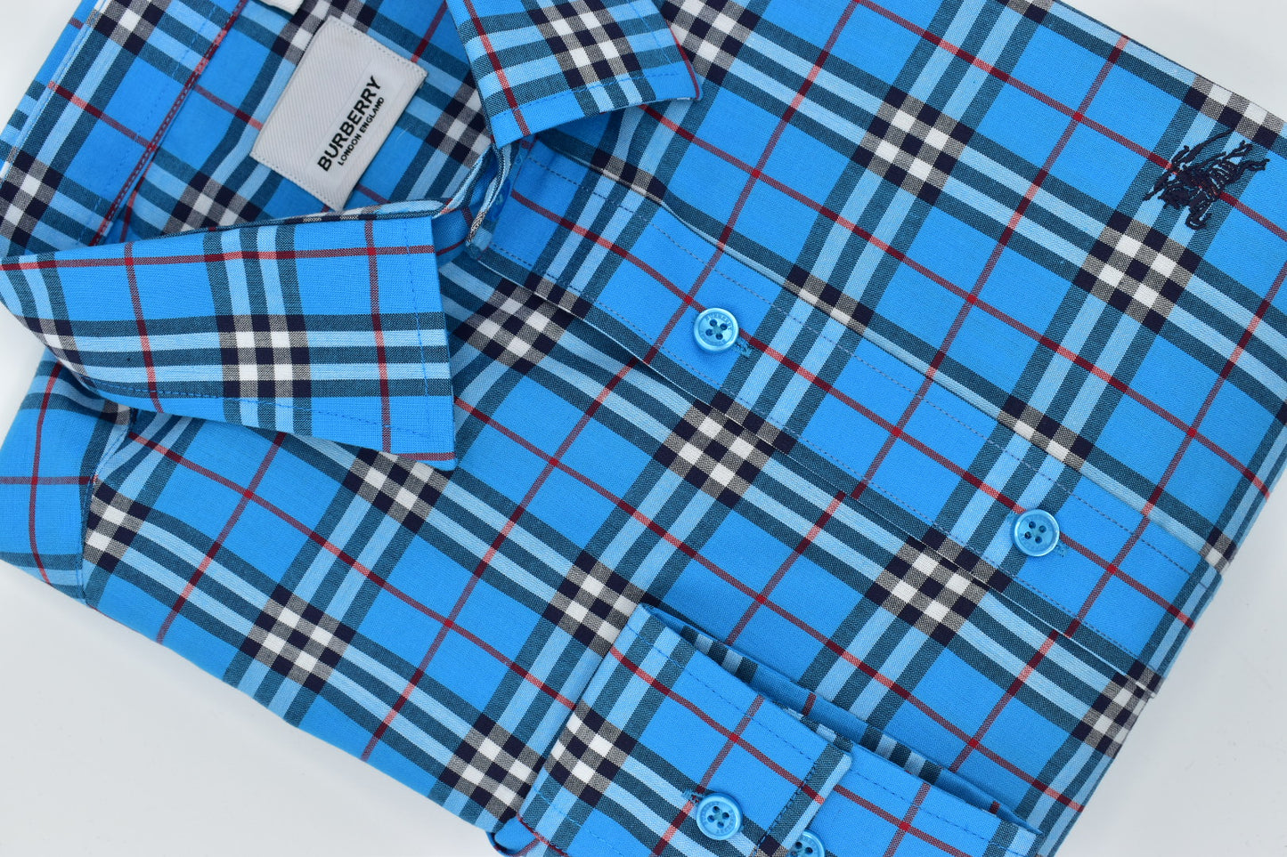 CAMISA MANGA LARGA BURBERRY CUADROS AZUL OSCURO
