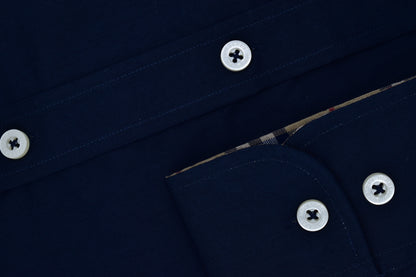 CAMISA MANGA LARGA BURBERRY AZUL OSCURO