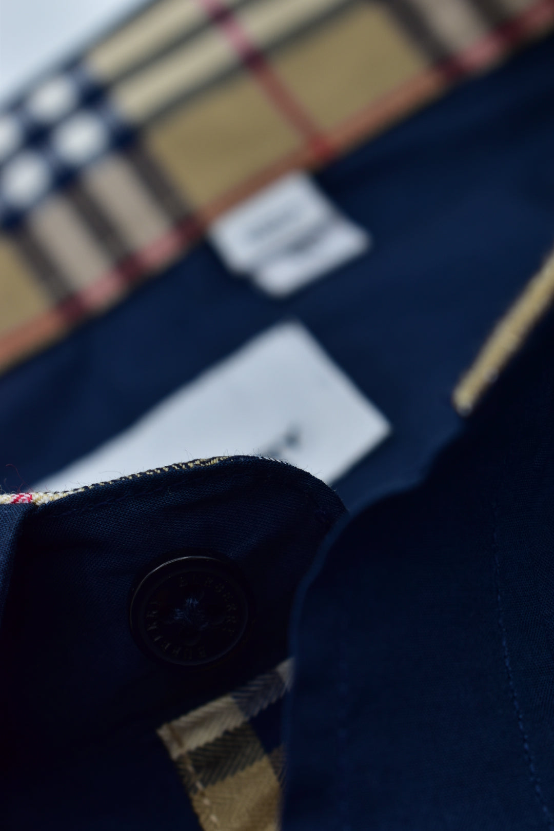 CAMISA MANGA LARGA BURBERRY AZUL OSCURO