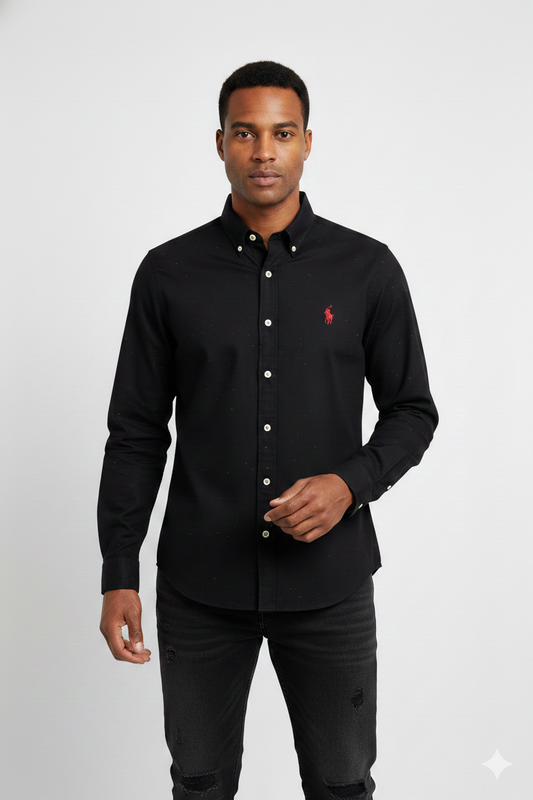 CAMISA MANGA LARGA POLO RALPH LAUREN  (PRL) NEGRO CHISPIADO