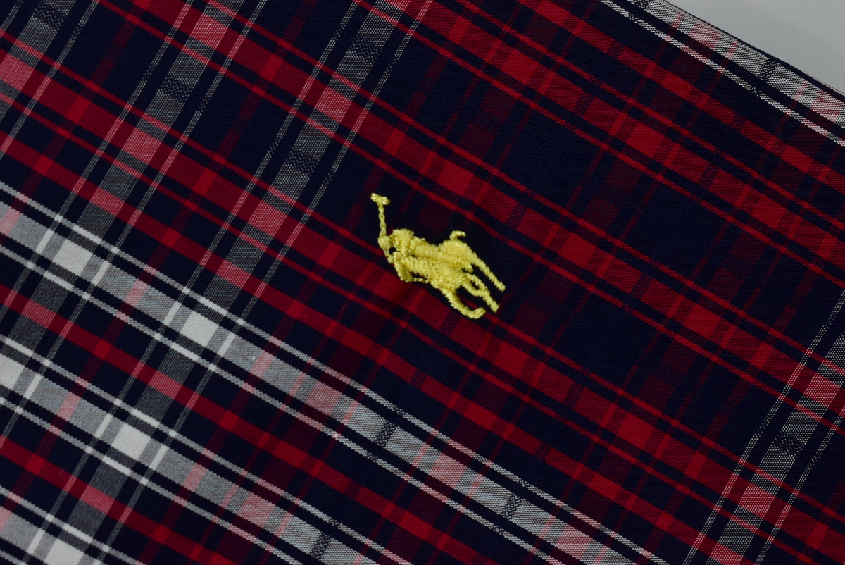 CAMISA MANGA LARGA POLO RALPH LAUREN  (PRL) ROJO RAYAS AZUL OSCURO