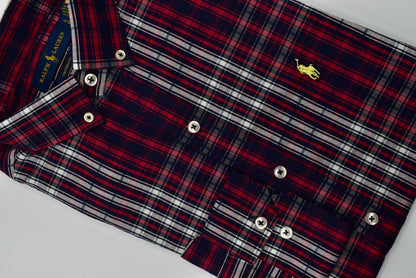 CAMISA MANGA LARGA POLO RALPH LAUREN  (PRL) ROJO RAYAS AZUL OSCURO