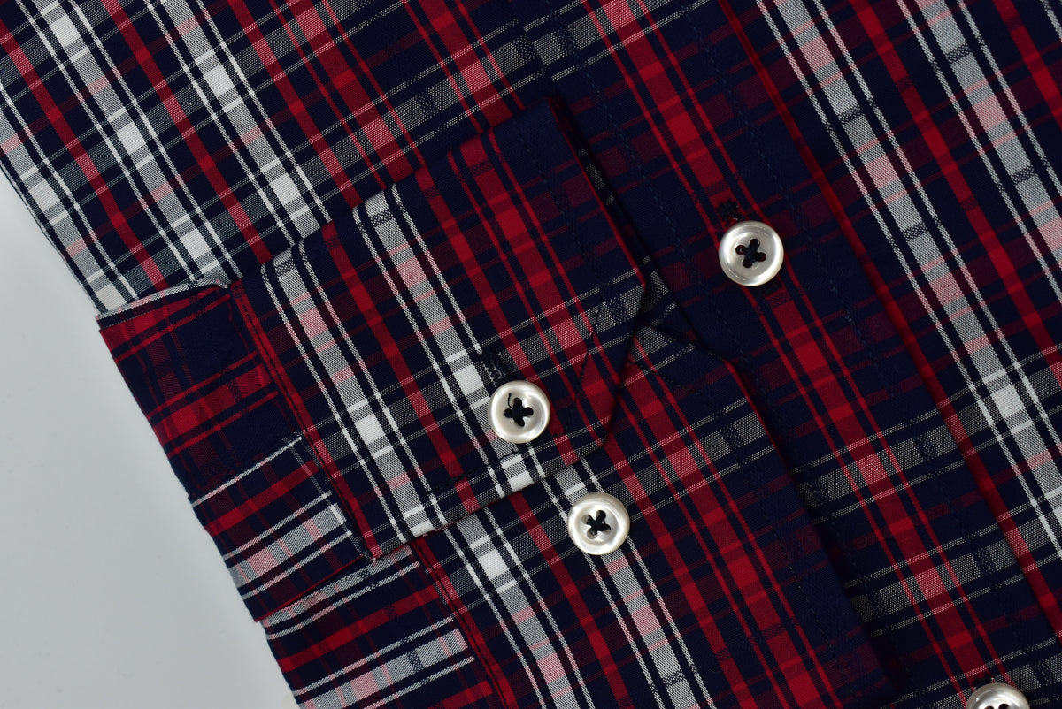 CAMISA MANGA LARGA POLO RALPH LAUREN  (PRL) ROJO RAYAS AZUL OSCURO