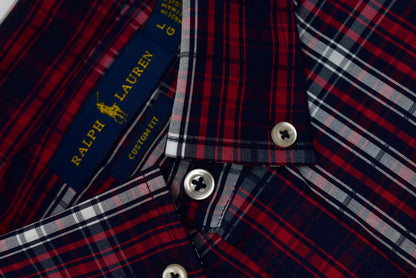 CAMISA MANGA LARGA POLO RALPH LAUREN  (PRL) ROJO RAYAS AZUL OSCURO