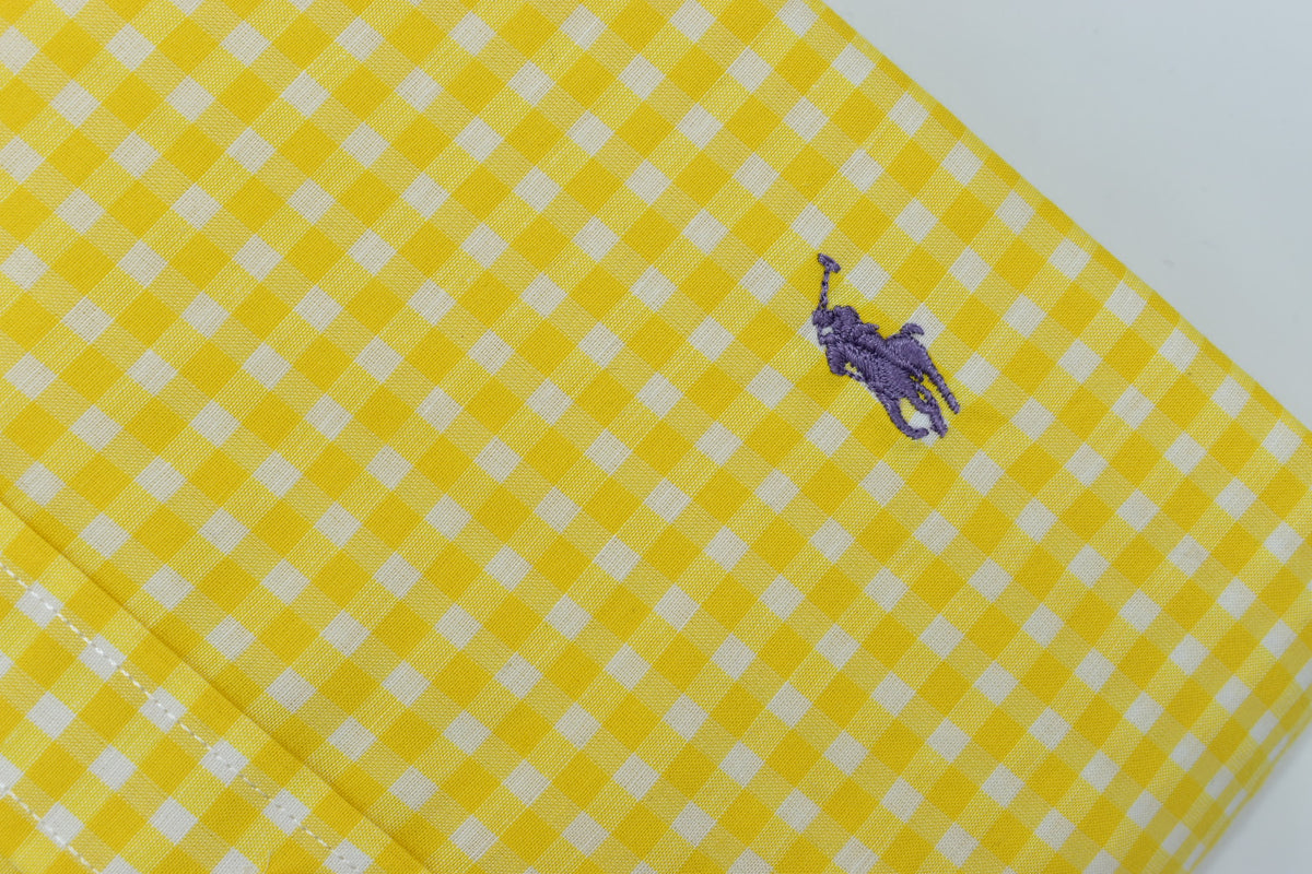 CAMISA MANGA LARGA POLO RALPH LAUREN  (PRL) AMARILLO CUADROS BLANCO