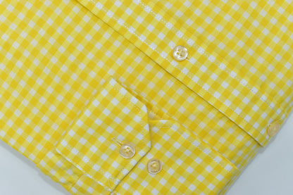 CAMISA MANGA LARGA POLO RALPH LAUREN  (PRL) AMARILLO CUADROS BLANCO