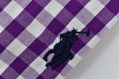 CAMISA MANGA LARGA POLO RALPH LAUREN  (PRL) MORADO CUADROS BLANCO