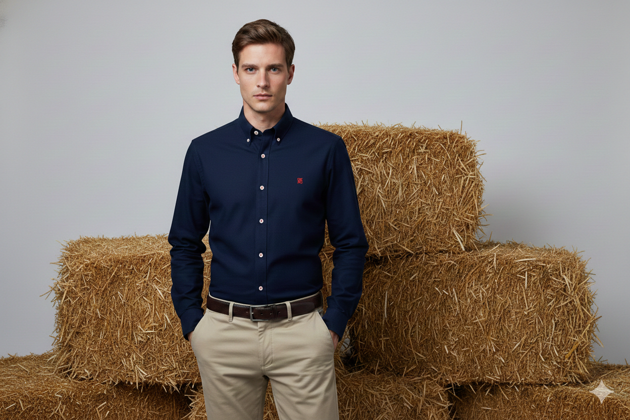 CAMISA MANGA LARGA CAROLINA HERRERA AZUL OSCURO