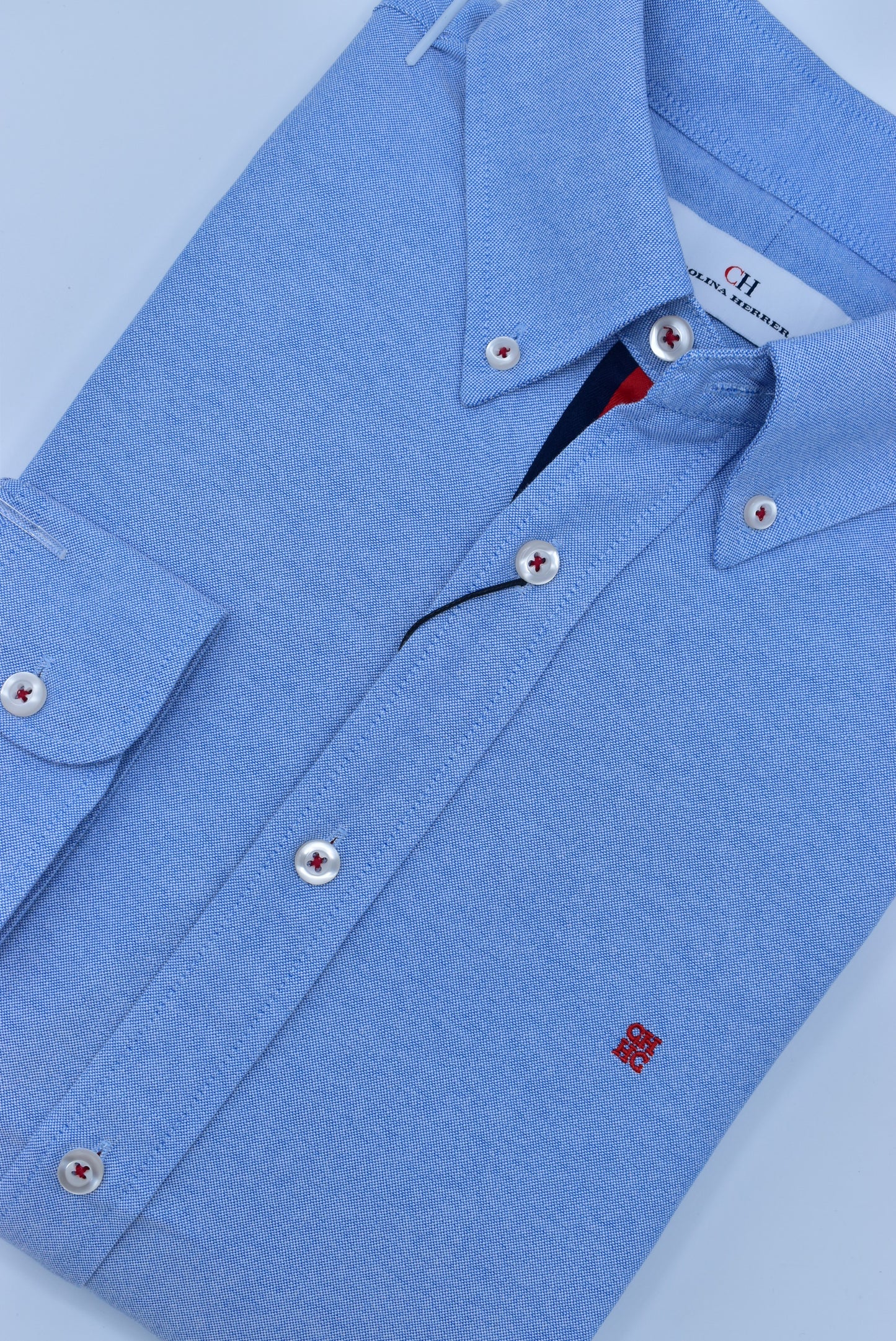 CAMISA MANGA LARGA CAROLINA HERRERA AZUL MAJORELLE