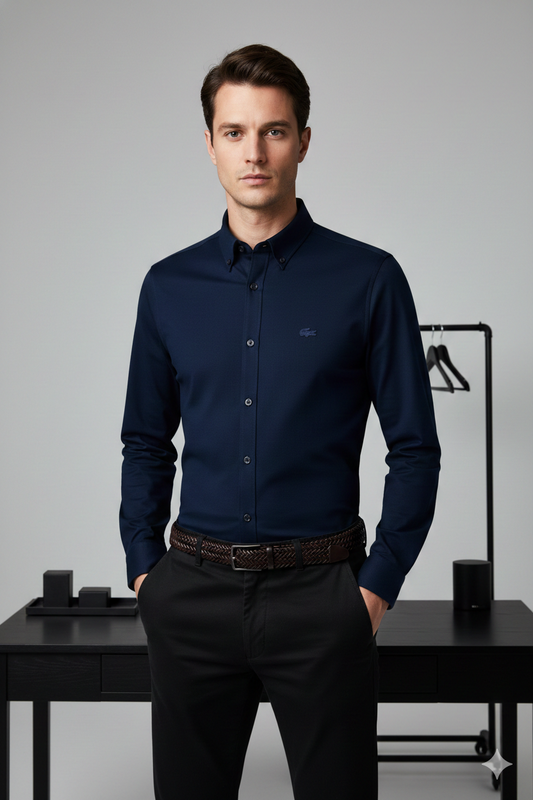 CAMISA MANGA LARGA LACOSTE (LAC) AZUL OSCURO