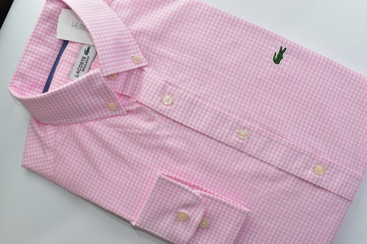 CAMISA MANGA LARGA LACOSTE (LAC) ROSADO CUADROS