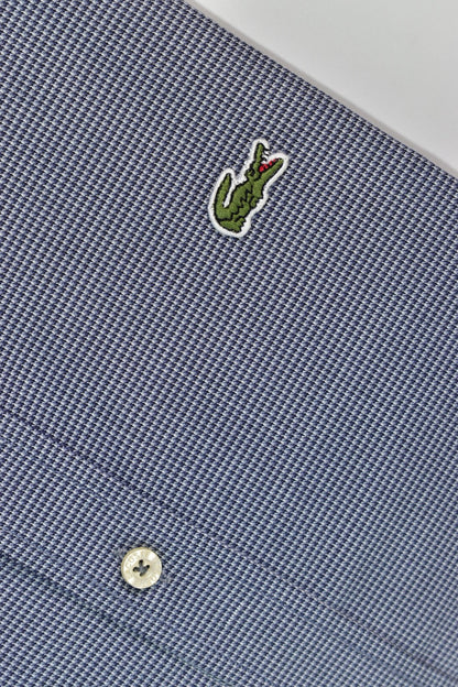 CAMISA MANGA LARGA LACOSTE (LAC) AZUL OSCURO CUADRO BORDADO