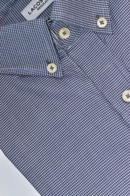 CAMISA MANGA LARGA LACOSTE (LAC) AZUL OSCURO CUADRO BORDADO