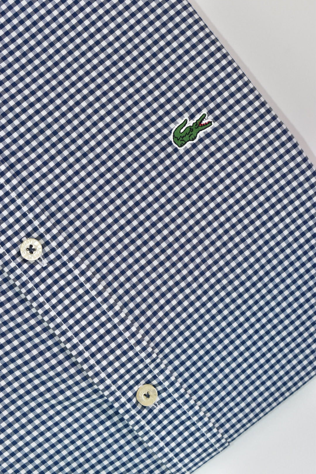 CAMISA MANGA LARGA LACOSTE (LAC) BLANCO CUADRO AZUL OSCURO