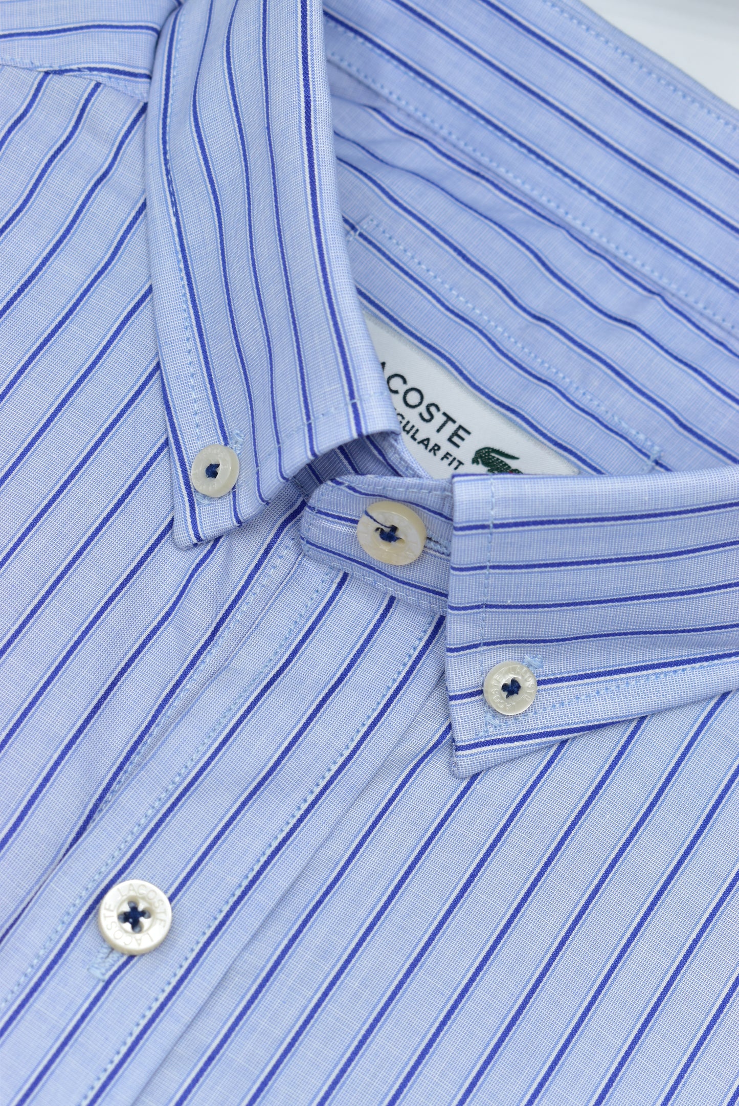 CAMISA MANGA LARGA LACOSTE (LAC) AZUL RAYAS AZUL REY