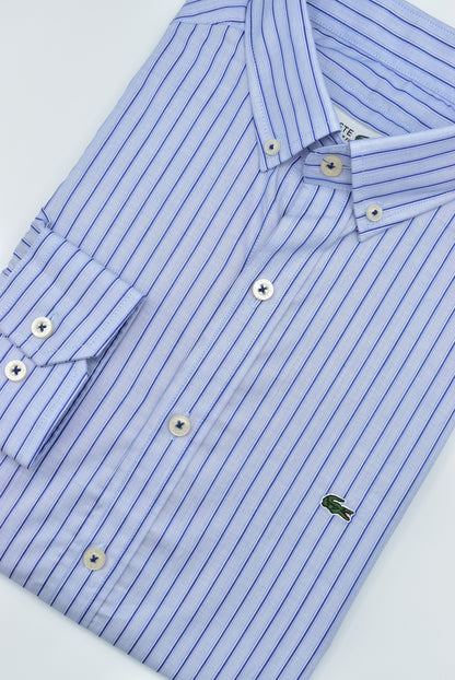 CAMISA MANGA LARGA LACOSTE (LAC) AZUL RAYAS AZUL REY