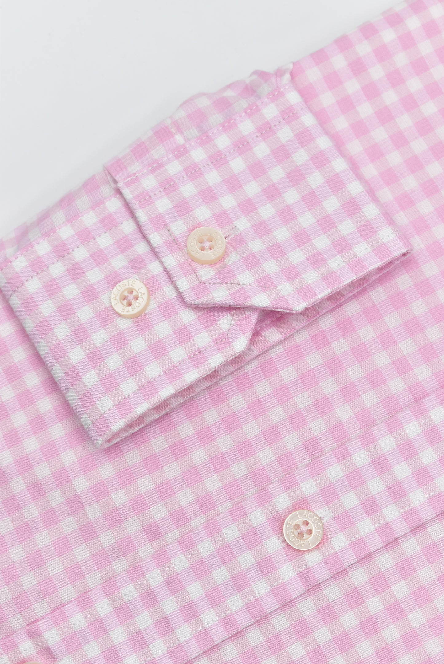 CAMISA MANGA LARGA LACOSTE (LAC) BLANCO Y ROSADO