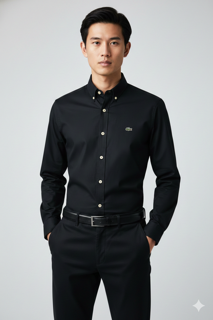 CAMISA MANGA LARGA LACOSTE NEGRO