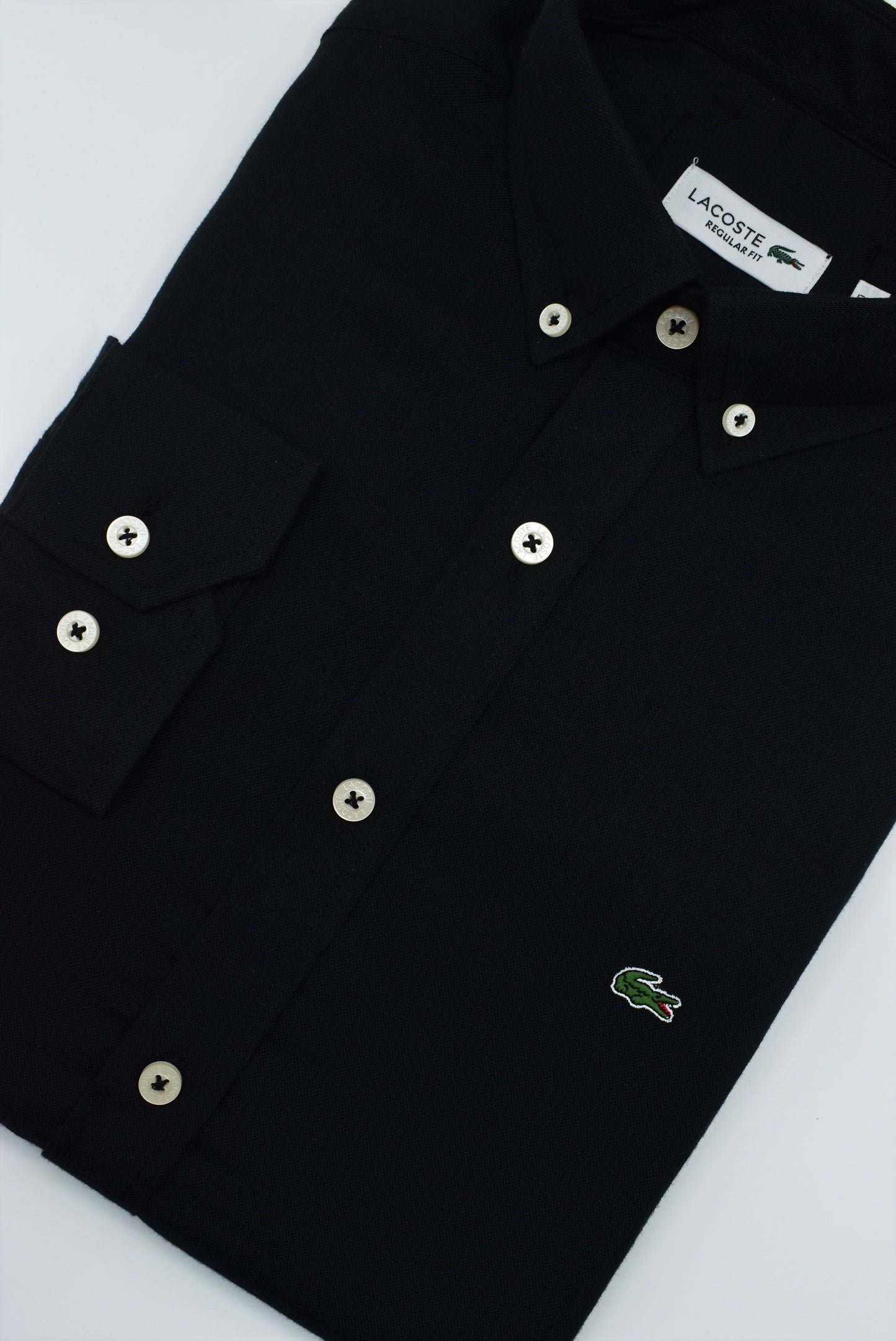 CAMISA MANGA LARGA LACOSTE NEGRO