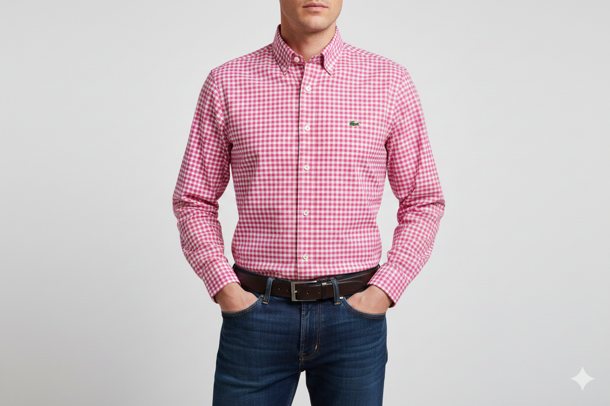 CAMISA MANGA LARGA LACOSTE (LAC) ROSADO