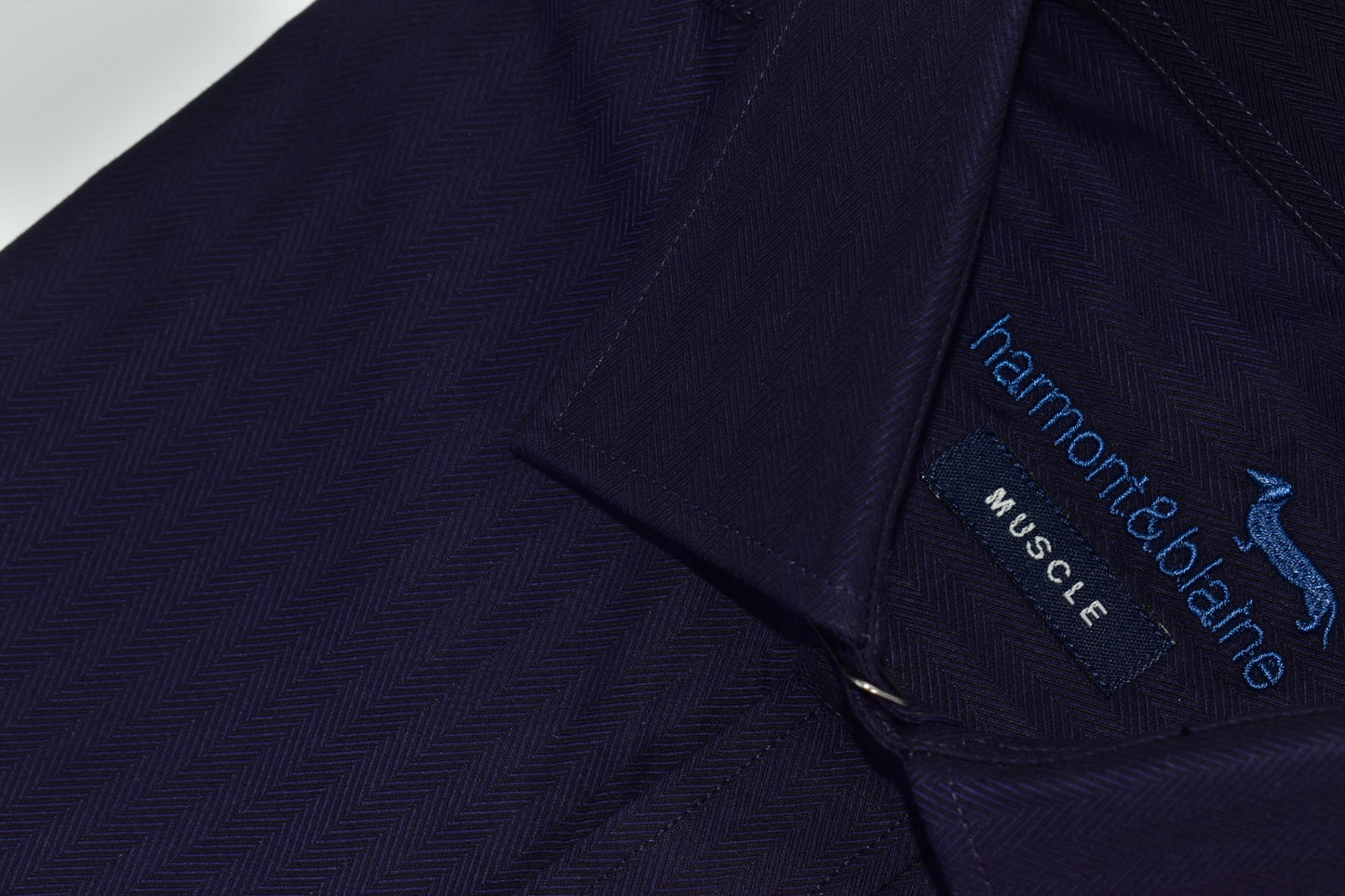 CAMISA MANGA LARGA HARMONT&BLAINE (HBL) AZUL PETROLEO