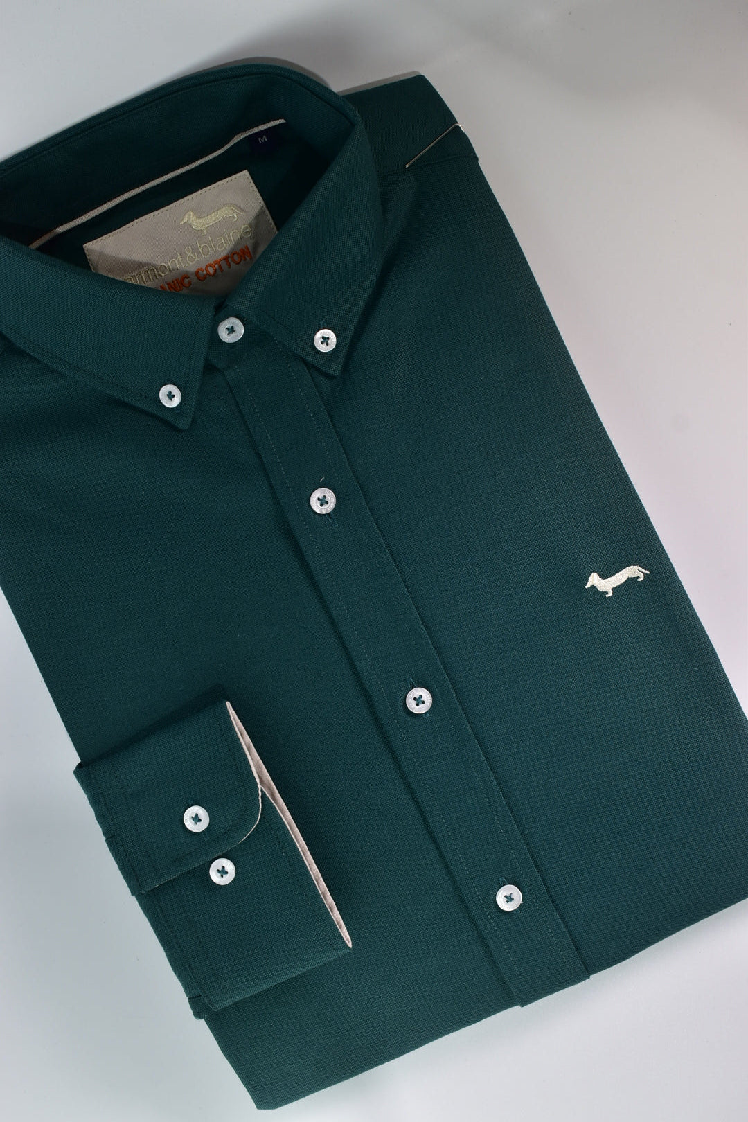 CAMISA MANGA LARGA HARMONT&BLAINE (HBL) VERDE ESMERALDA