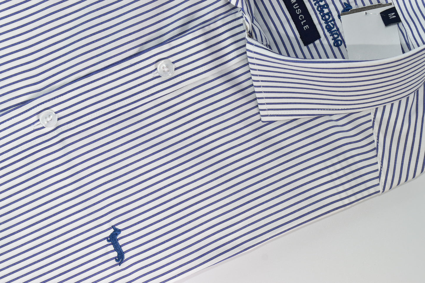 CAMISA MANGA LARGA HARMONT&BLAINE (HBL) BLANCO RAYAS AZUL MAYA