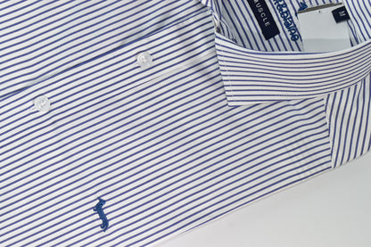 CAMISA MANGA LARGA HARMONT&BLAINE (HBL) BLANCO RAYAS AZUL MAYA