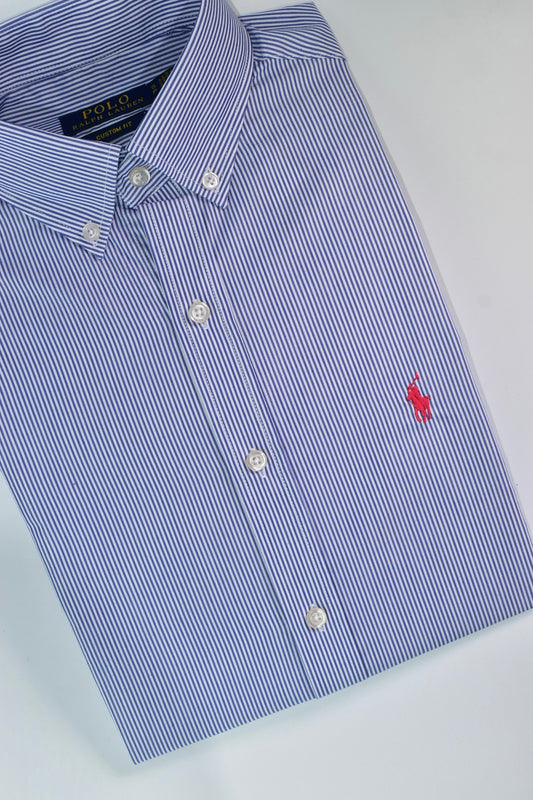 CAMISA MANGA LARGA POLO RALPH LAUREN  (PRL) BLANCO RAYAS AZUL REY