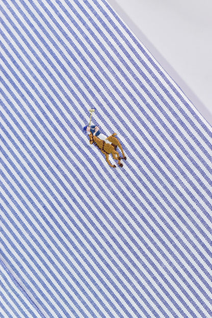 CAMISA MANGA LARGA POLO RALPH LAUREN  (PRL) GRIS RAYAS BLANCA