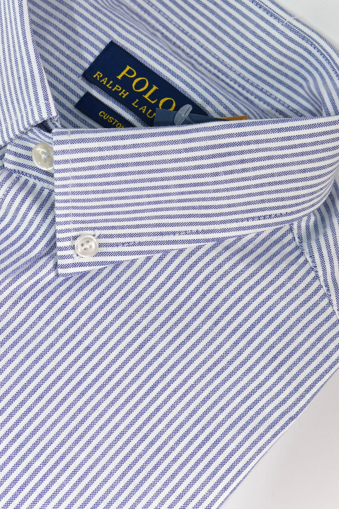 CAMISA MANGA LARGA POLO RALPH LAUREN  (PRL) GRIS RAYAS BLANCA