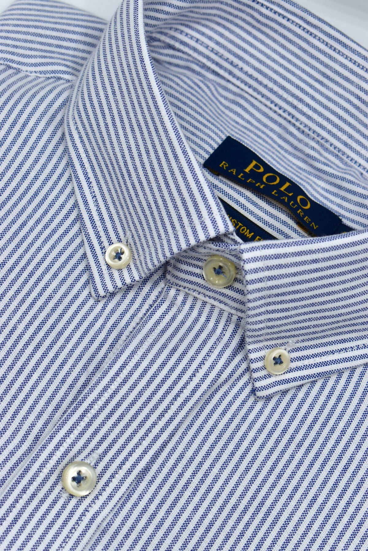 CAMISA MANGA LARGA POLO RALPH LAUREN  (PRL) GRIS RAYAS BLANCA