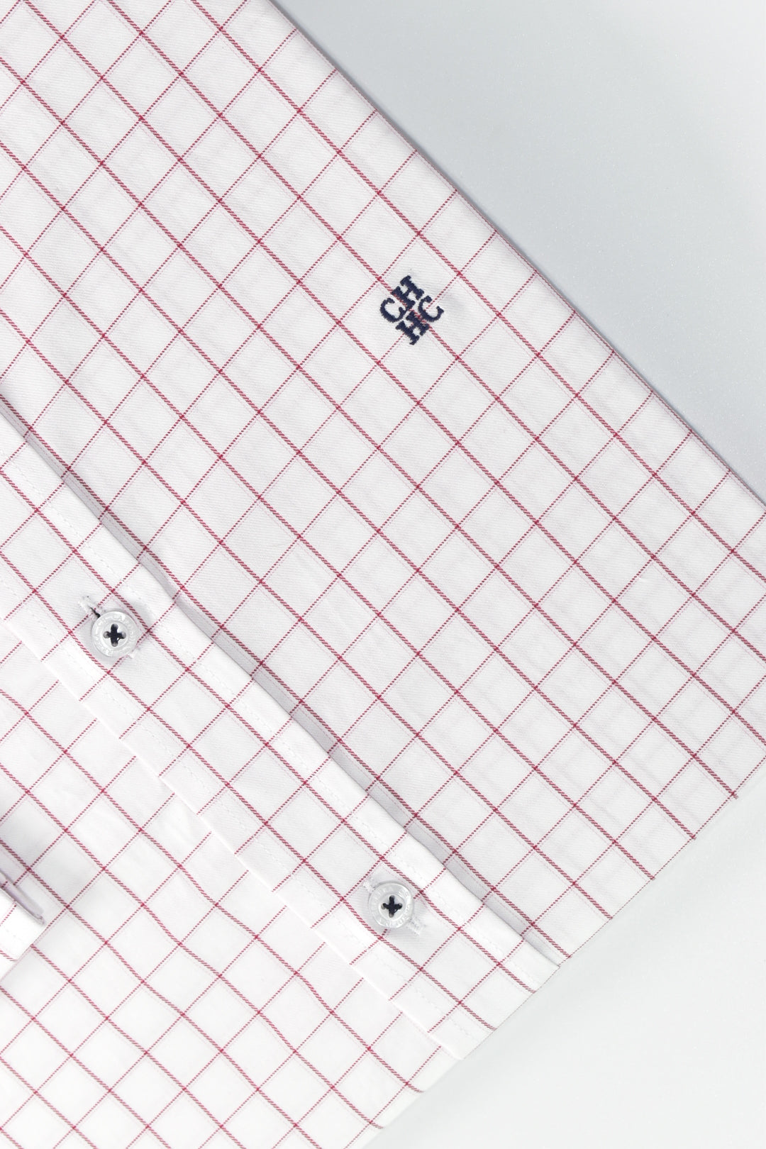 CAMISA MANGA LARGA CAROLINA HERRERA BLANCO CUADROS ROJO