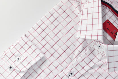 CAMISA MANGA LARGA CAROLINA HERRERA BLANCO CUADROS ROJO