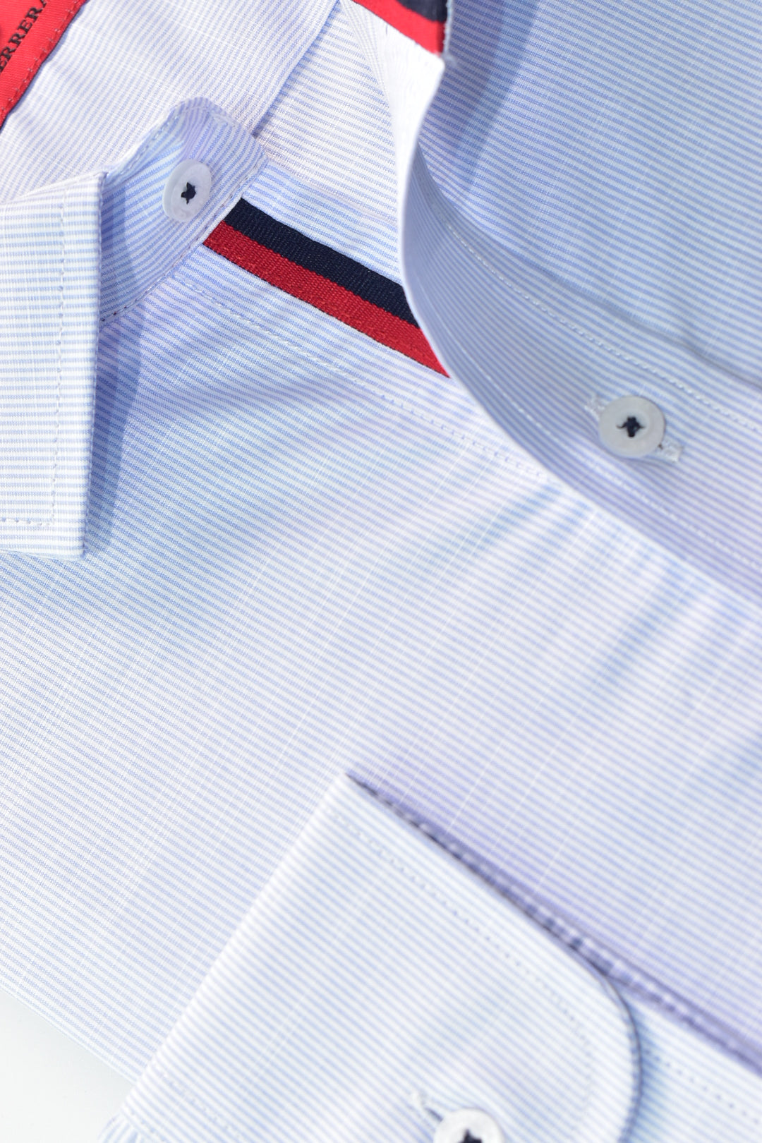 CAMISA MANGA LARGA CAROLINA HERRERA BLANCO RAYAS AZUL MAYA