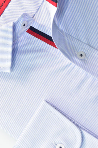 CAMISA MANGA LARGA CAROLINA HERRERA BLANCO RAYAS AZUL MAYA