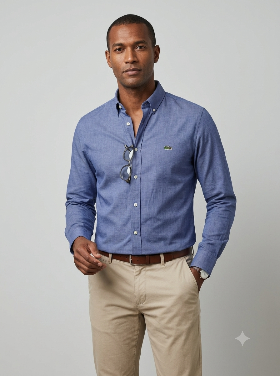 CAMISA MANGA LARGA LACOSTE (LAC) AZUL OSCURO