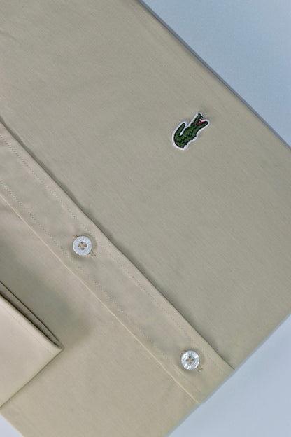 CAMISA MANGA LARGA LACOSTE (LAC) CAFE CLARO