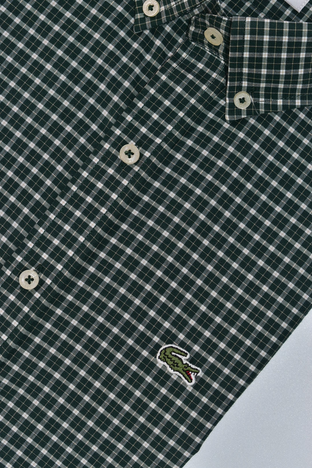 CAMISA MANGA LARGA LACOSTE (LAC) VERDE ESMERALDA CUADROS