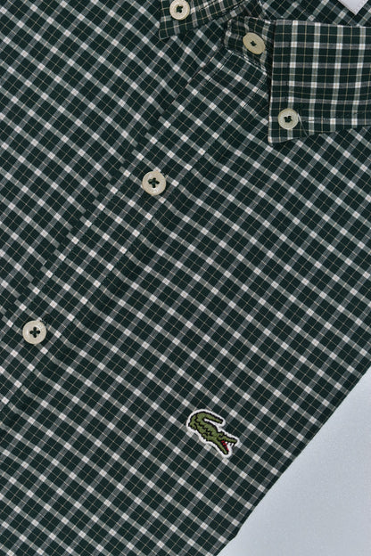 CAMISA MANGA LARGA LACOSTE (LAC) VERDE ESMERALDA CUADROS